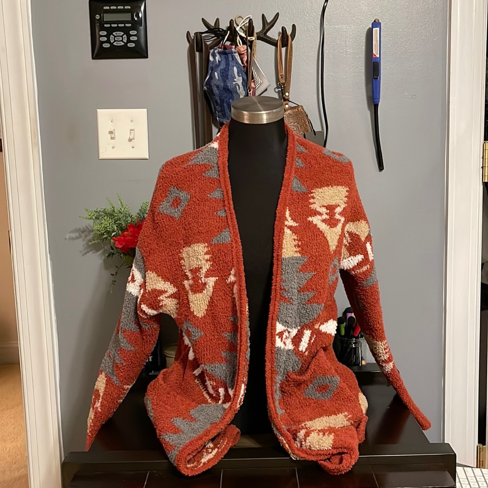 Aztec Print Sweater Cardigan